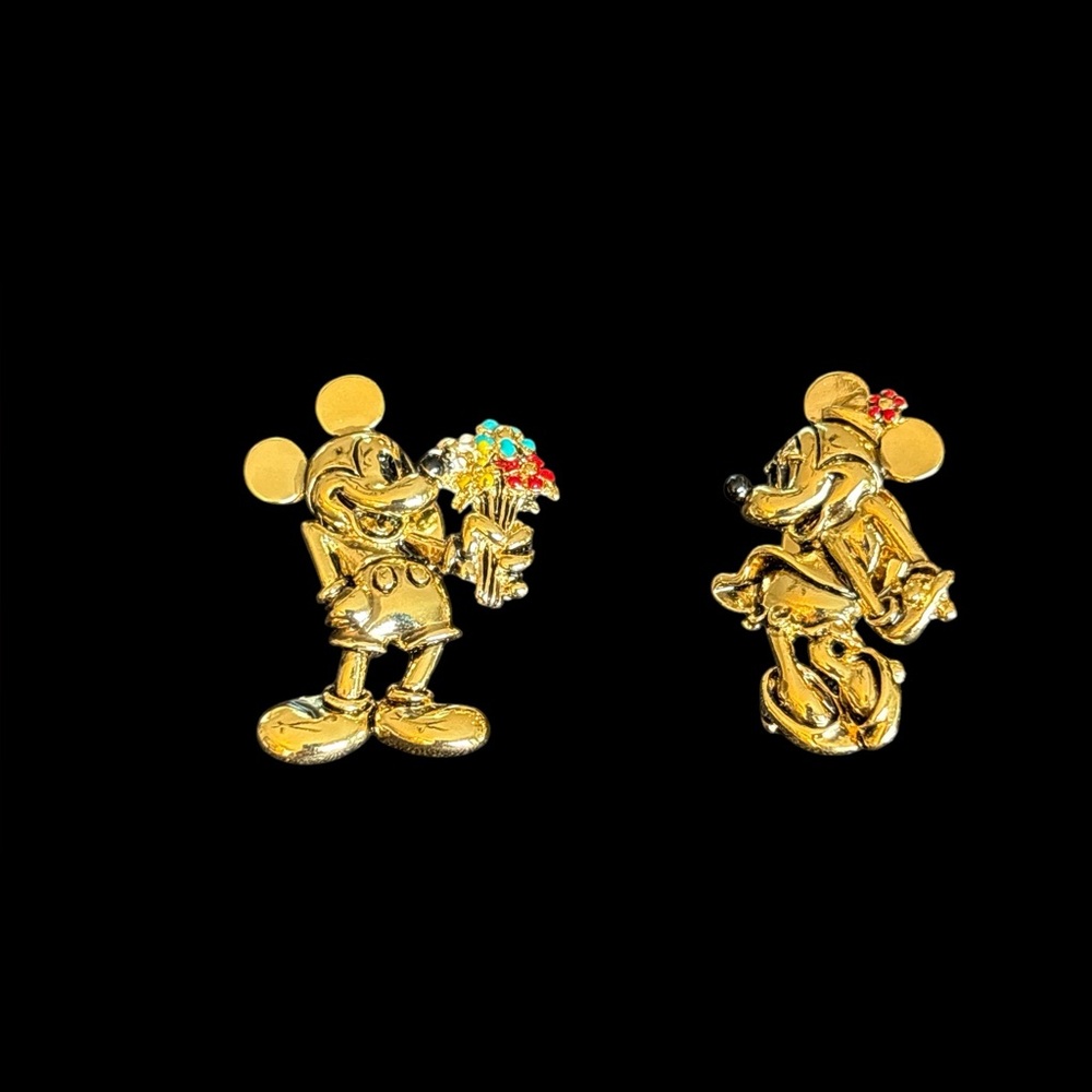 Vintage Napier Mickey Mouse And Minnie Mouse Pin Set Rare JB8